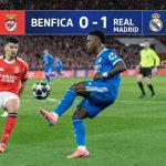 Resultado final Benfica 0-1 Real Madrid na primeira mão do play-off da Liga dos Campeões, no Estádio da Luz.