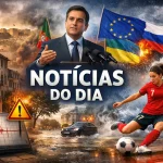 Imagem ilustrativa das notícias do dia com sismo em Lisboa, governo português, tempestades e seleção feminina de futsal de Portugal