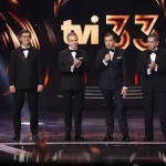 Celebração do 33.º aniversário da TVI no Casino do Estoril com apresentadores, atores e convidados.