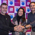 Roberta Medina e Marcelo Freixo na assinatura da parceria entre Rock in Rio Lisboa e Embratur em 2026