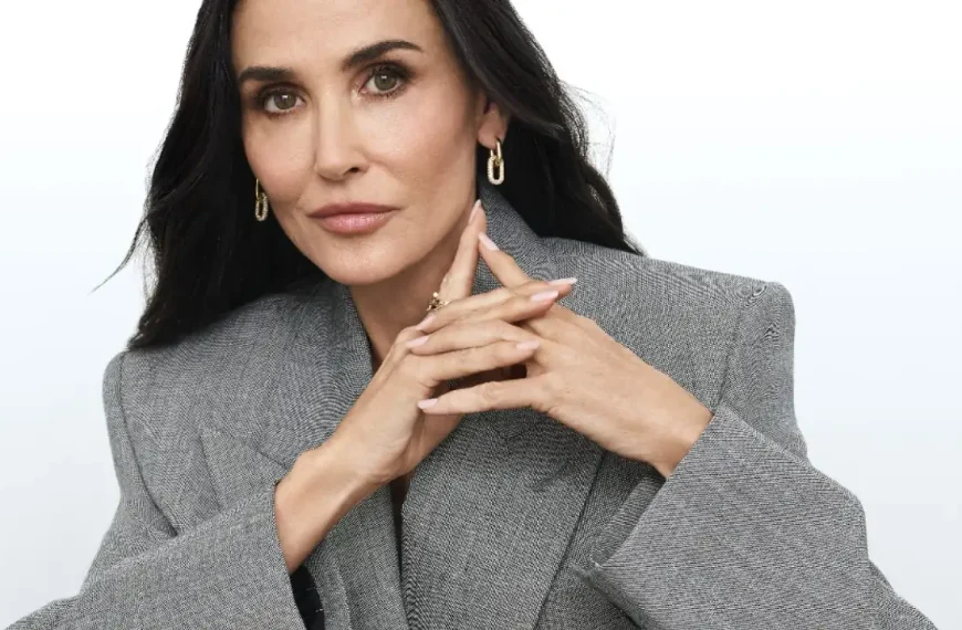 Demi Moore em retrato para campanha da Lancôme como embaixadora global