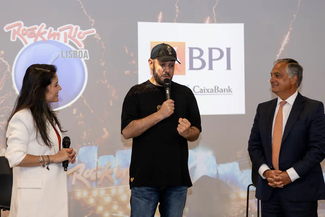 Apresentação da parceria entre Rock in Rio Lisboa e BPI com intervenção de participante no evento