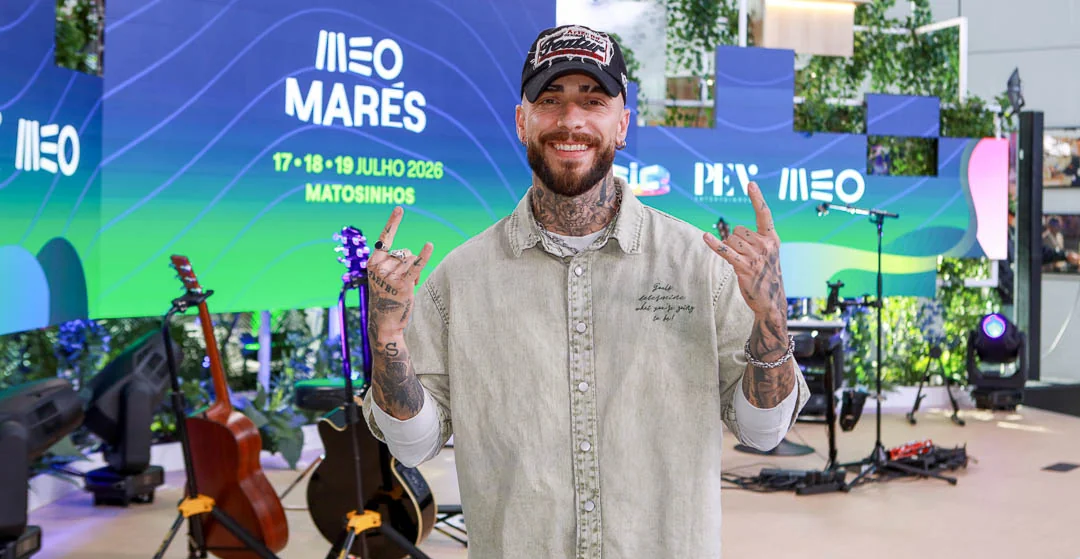 Diogo Piçarra na apresentação oficial do MEO Marés 2026 em Matosinhos.