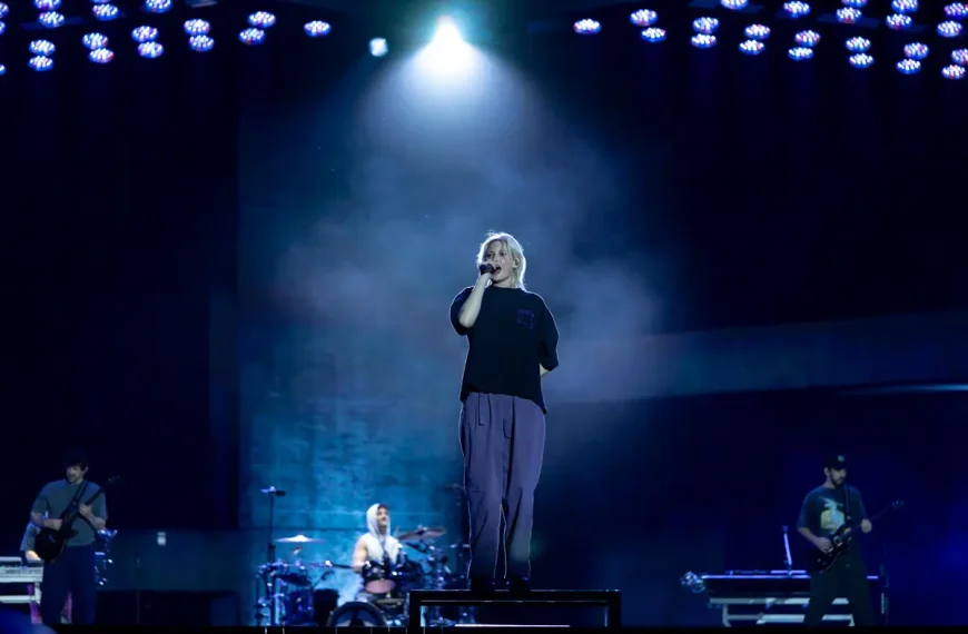 Linkin Park atuam no Palco Mundo durante o segundo dia do Rock in Rio Lisboa 2026.