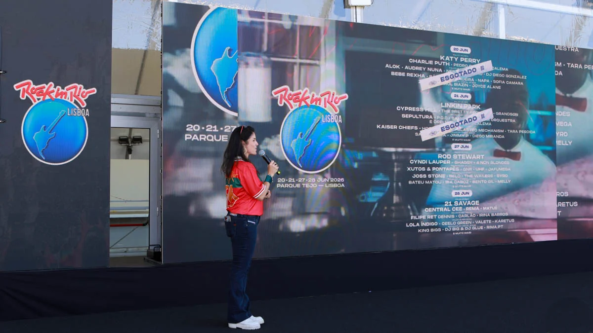 Roberta Medina apresenta o cartaz e a programação do Rock in Rio Lisboa 2026 durante a sessão oficial de apresentação do festival.