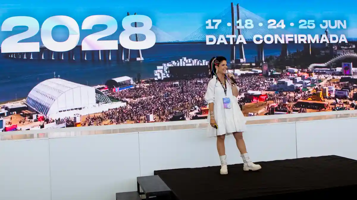 Roberta Medina anuncia as datas da próxima edição do Rock in Rio Lisboa, marcada para os dias 17, 18, 24 e 25 de junho de 2028, no Parque Tejo.