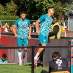 Cristiano Ronaldo participa num treino da Seleção Nacional durante a preparação para o Mundial 2026.