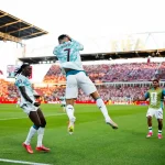 Cristiano Ronaldo celebra a vitória de Portugal frente à Croácia nos dezasseis avos de final do Campeonato do Mundo FIFA 2026.