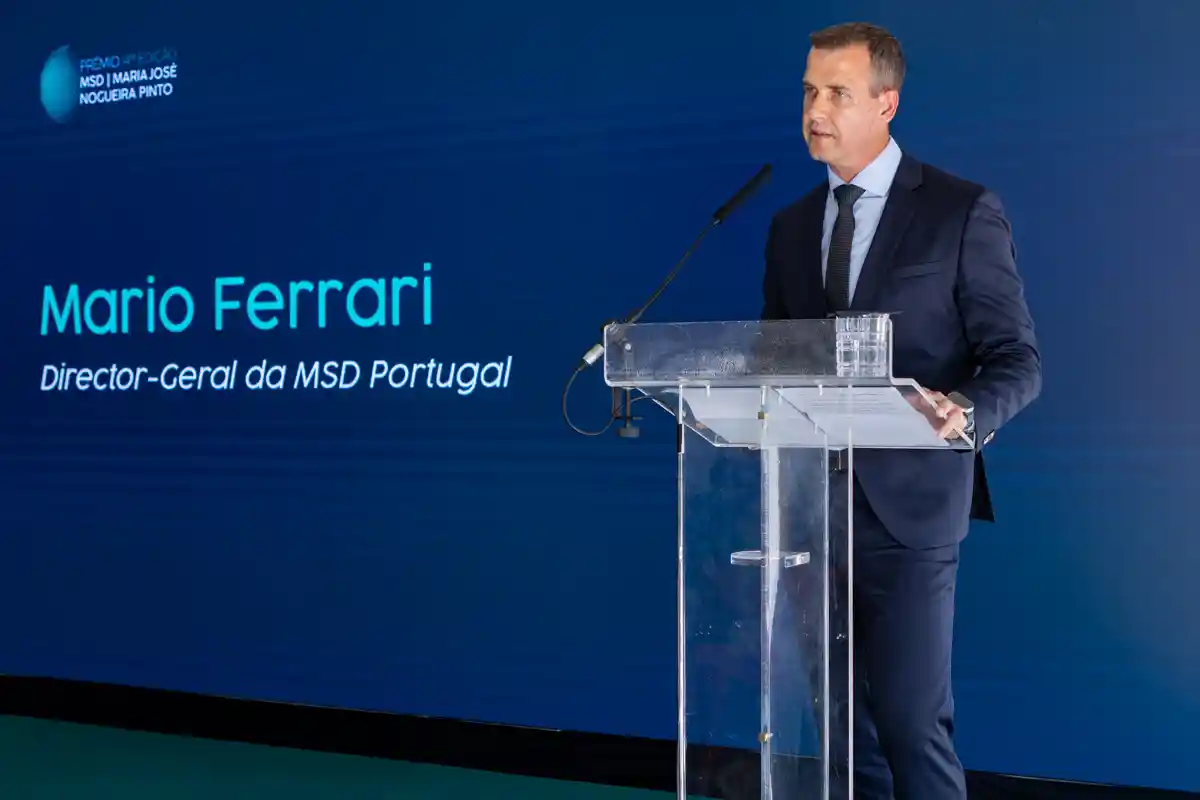 Mário Ferrari, Diretor-Geral da MSD Portugal, durante a cerimónia da 14.ª edição do Prémio MSD | Maria José Nogueira Pinto.