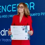 A Ministra da Saúde, Ana Paula Martins, na cerimónia de entrega do Prémio MSD | Maria José Nogueira Pinto 2026 ao projeto "Pedrinhas Natur".