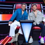 David Carreira, Mickael Carreira, Cláudia Pascoal, Fernando Daniel e Sónia Tavares durante a apresentação da nova temporada do The Voice Portugal.